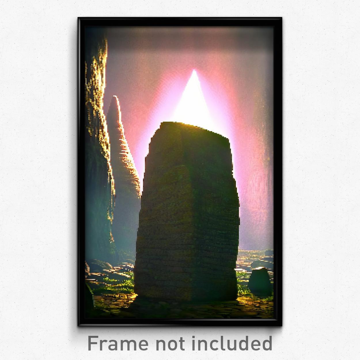 Pixel Art Poster - Dense Menhir (8 Bit Psychedelic Trippy Video Game Print)