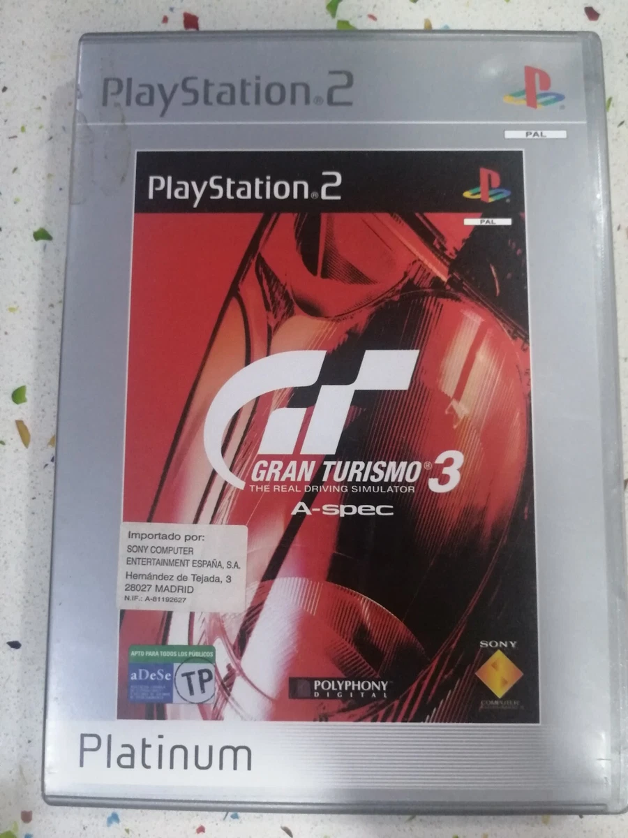 Gran Turismo 3 a-Spec Platinum PS2 Pal DVD ROM Am