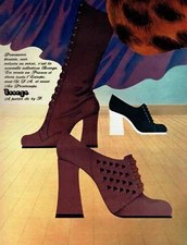Advertising 0722 1970 Shoes Pumps Bocage Leather Brush