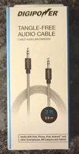 DigiPower Tangle-Free Audio Cable 3 Feet New In Box Versatile w/ Apple, Android