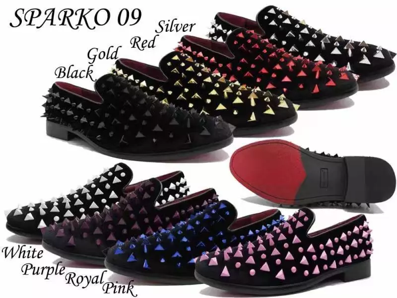  SAKO Men Vintage Spikes Sparkle Formal Tuxedo Stage Fashion  Slip On Loafer Dress Shoes (Black (46), Numeric_6_Point_5)