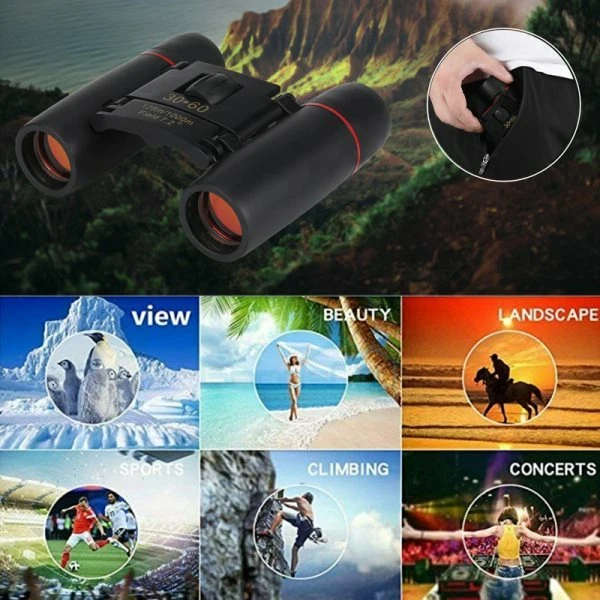 Binóculos 30x60 com prisma de visão noturna diurna alta potência à prova d'água + estojo - Imagem 4 de 4