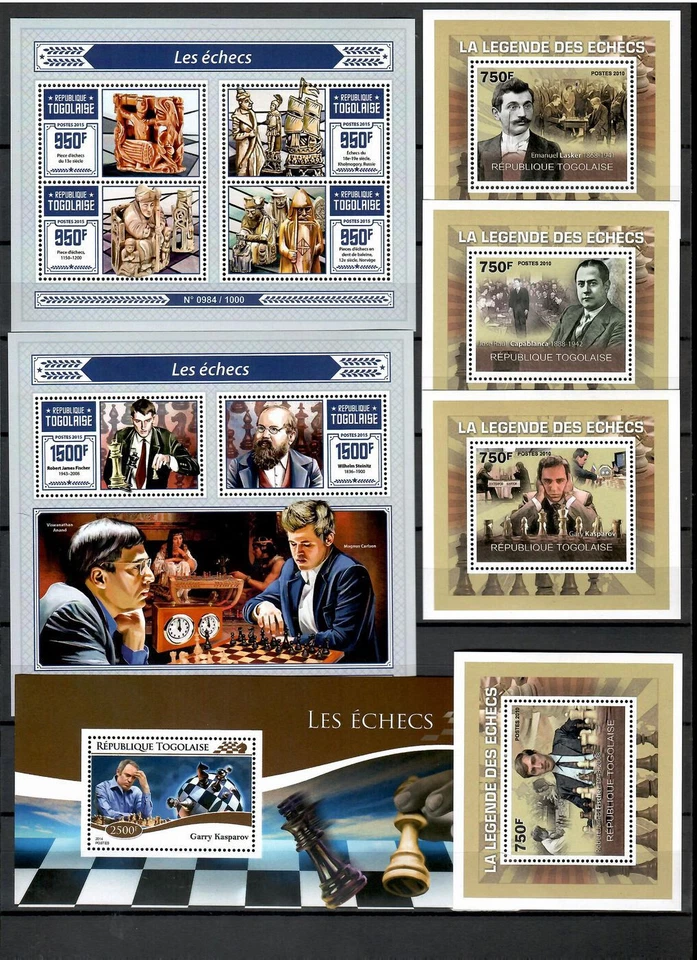 CHESS - Pt.4 / countries S-T / collection 73 souvenir sheets MNH #CNA321 - Image 4 of 4