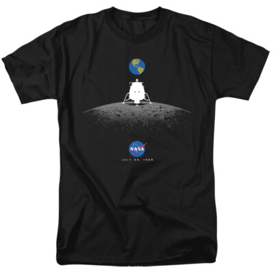 T-shirt NASA Logo Distressed Noir - Taille Regular, Manches Courtes, Neuf Avec étiquettes, Marque Old Glory