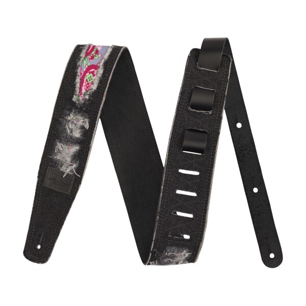 FENDER x WRANGLER с рваным ремешком из джинсовой ткани черного цвета в стиле Ренгурт Выглядит потрепанно 15390₽