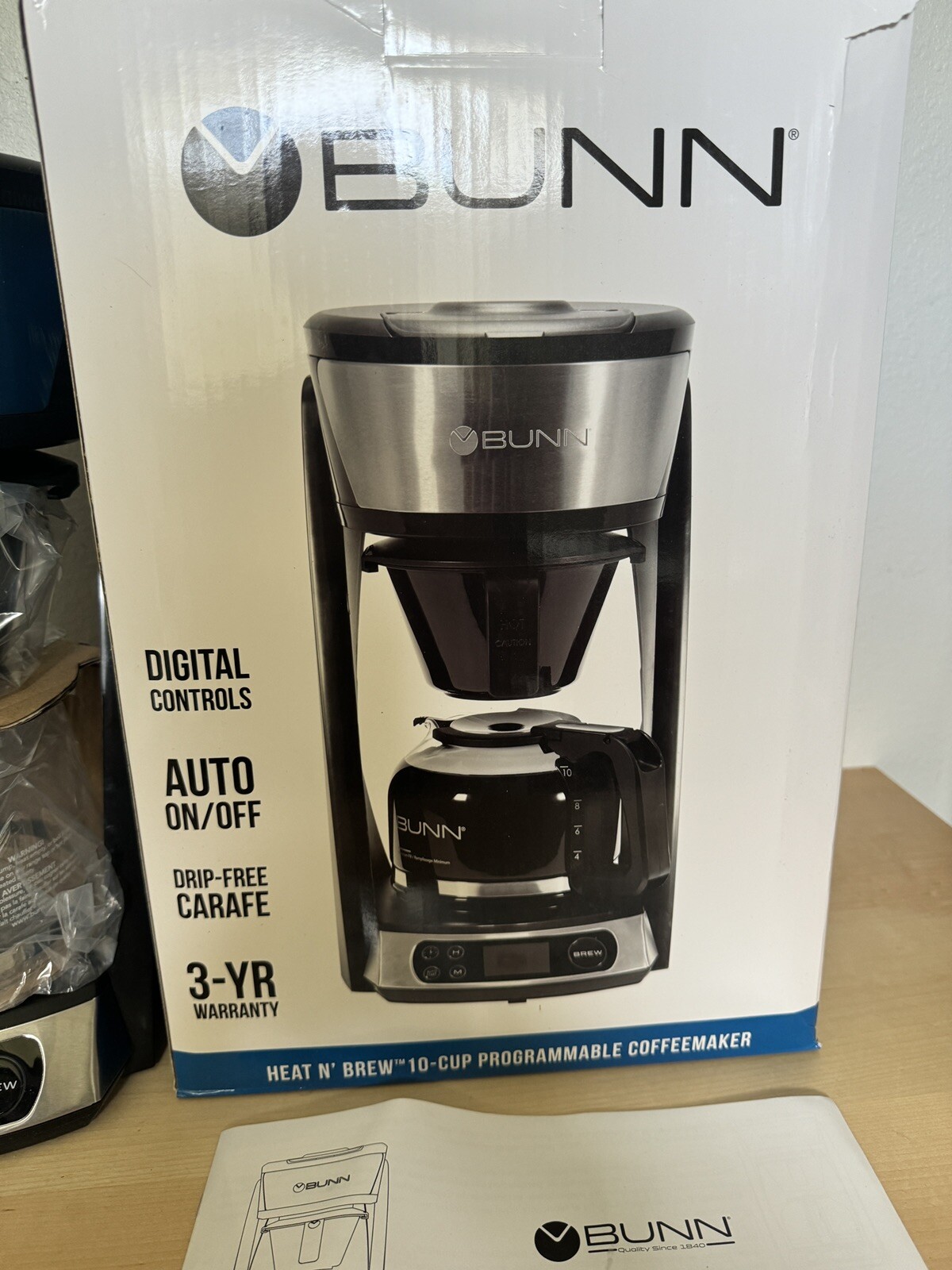 BUNN Heat N Brew Programmable Coffee Maker, 10 cup, Stainless Steel