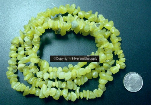 Soo chow jade natural stone light green serpentine chip beads 34 in strand SB046 - Picture 2 of 3