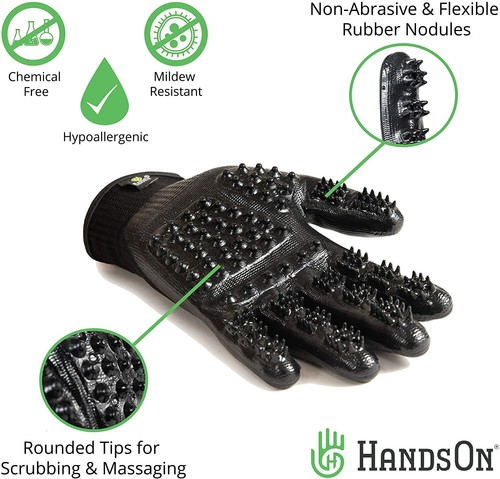 HandsOn Pet Grooming Gloves - Gentle Brush for Cats, Dogs, and Horses - Picture 2 of 6