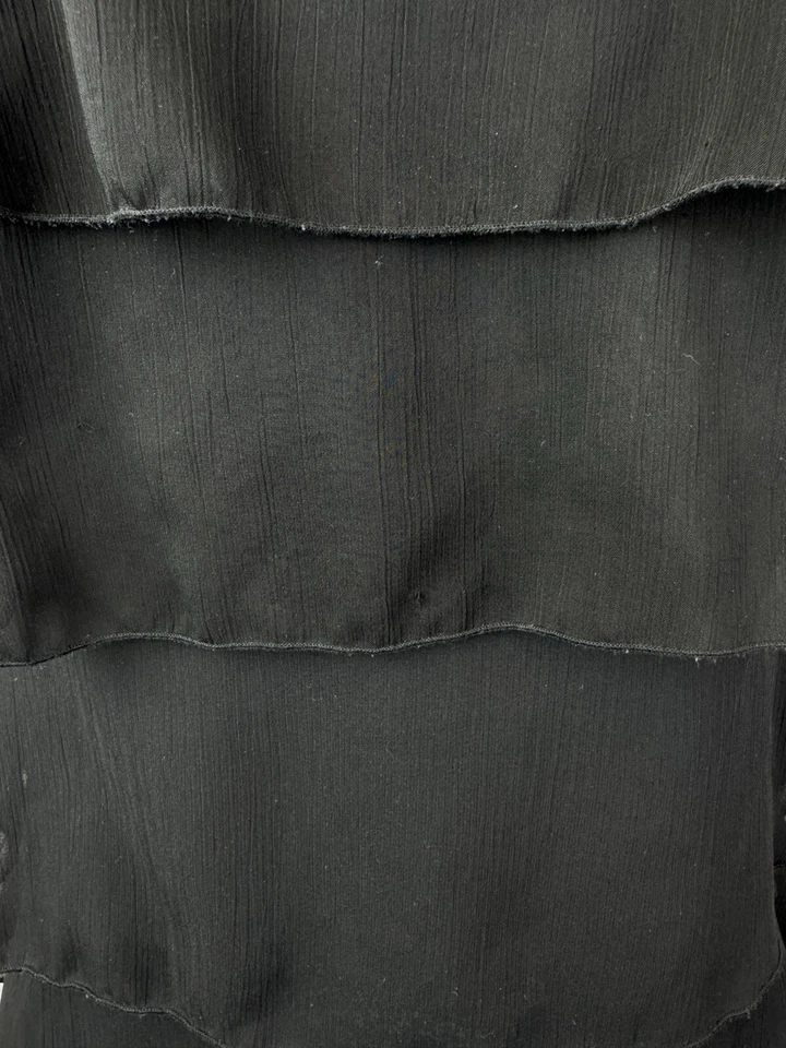 Blusa sin mangas negra con volantes en capas coqueta de hadas formal Y2K Steampunk talla L Foto 3 de 4