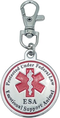 ESA Dog Accessories Emotional Support Tag for Medium & Large Dogs Pet Id Collar