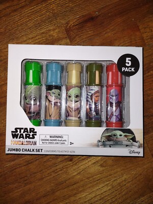 Disney Star Wars Mandalorian Jumbo Chalk Set 5 Pack With Chalk Holders Baby Yoda