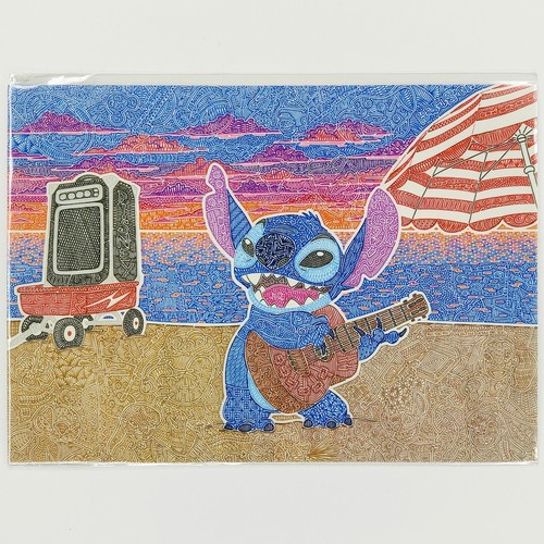 Cartolina Lilo e Stitch WonderGround Gallery Arte di Disney Gregg Visintainer - Foto 1 di 2