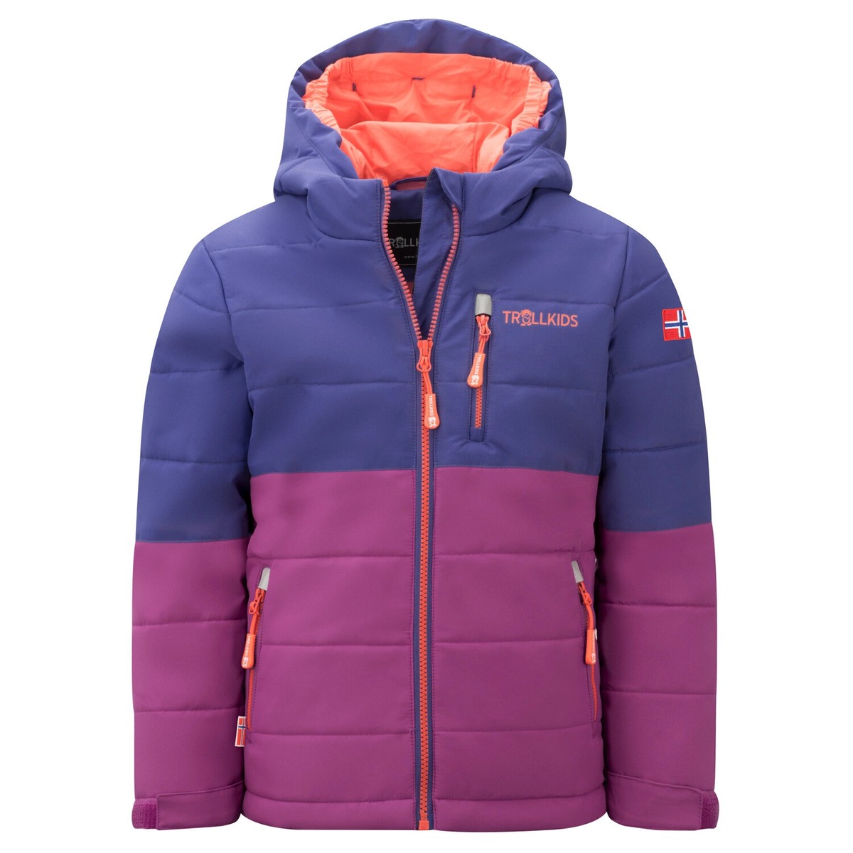 Trollkids Hafjell Kinder Unisex Blau Winterjacke Kapuze Snow