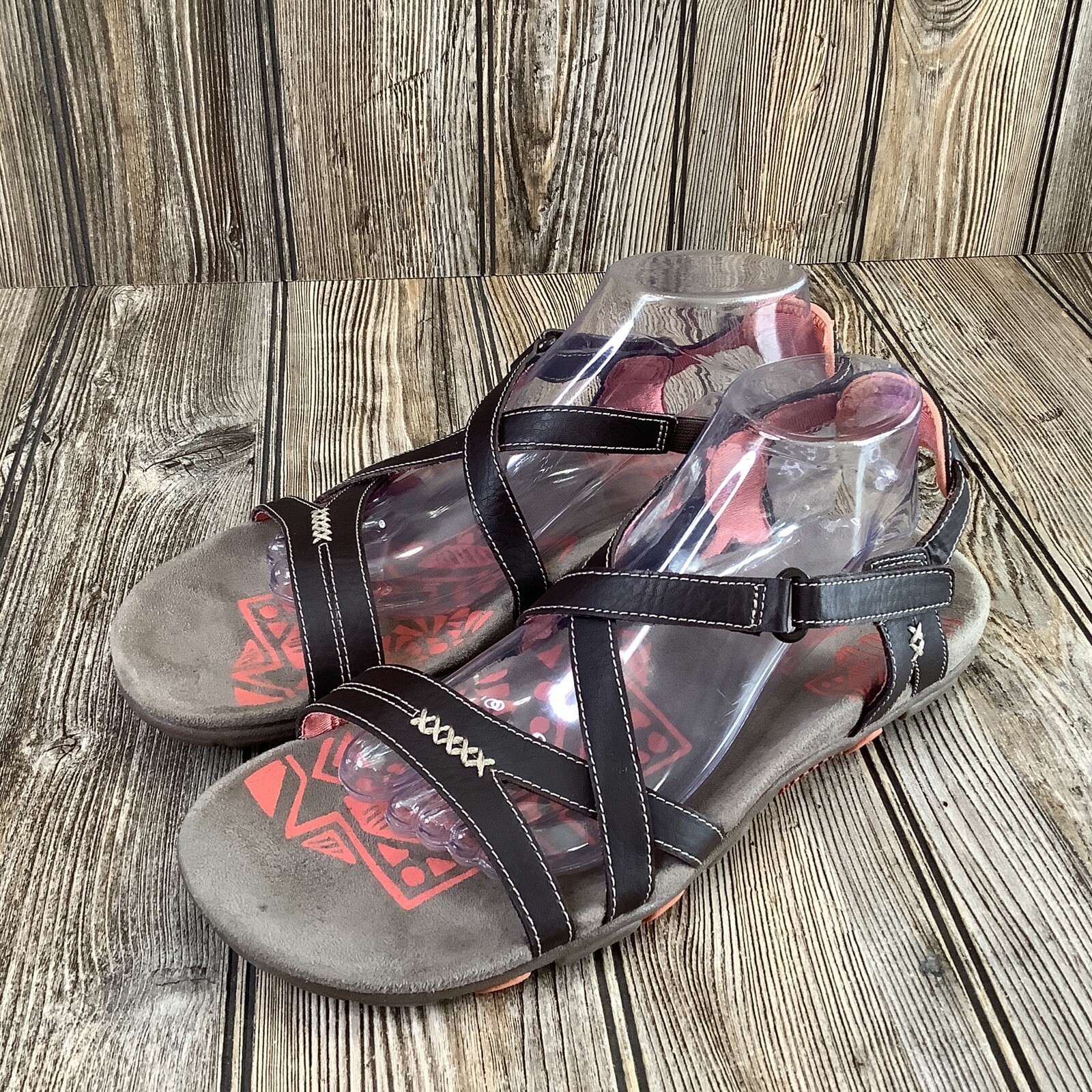 Merrell sandali da passeggio donna in pelle outdoor cacao corallo J289634C taglia US 10