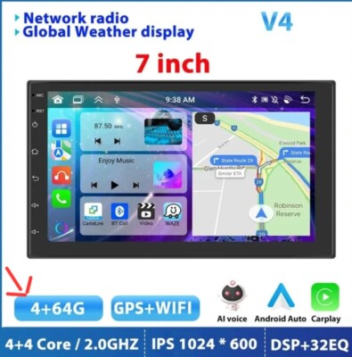 2 DIN Autoradio Android 11 Podofo 4G 64G Car Radio GPS. V4 Plus