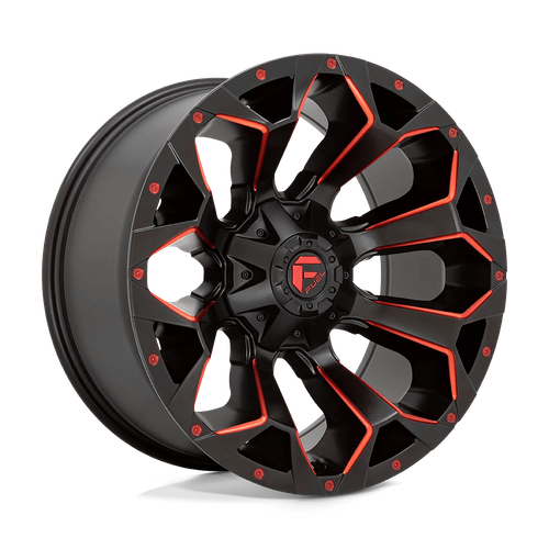 Fuel D787 Assault 20X10 22 Matte Black Red Milled Wheel 6X135 6X139.7