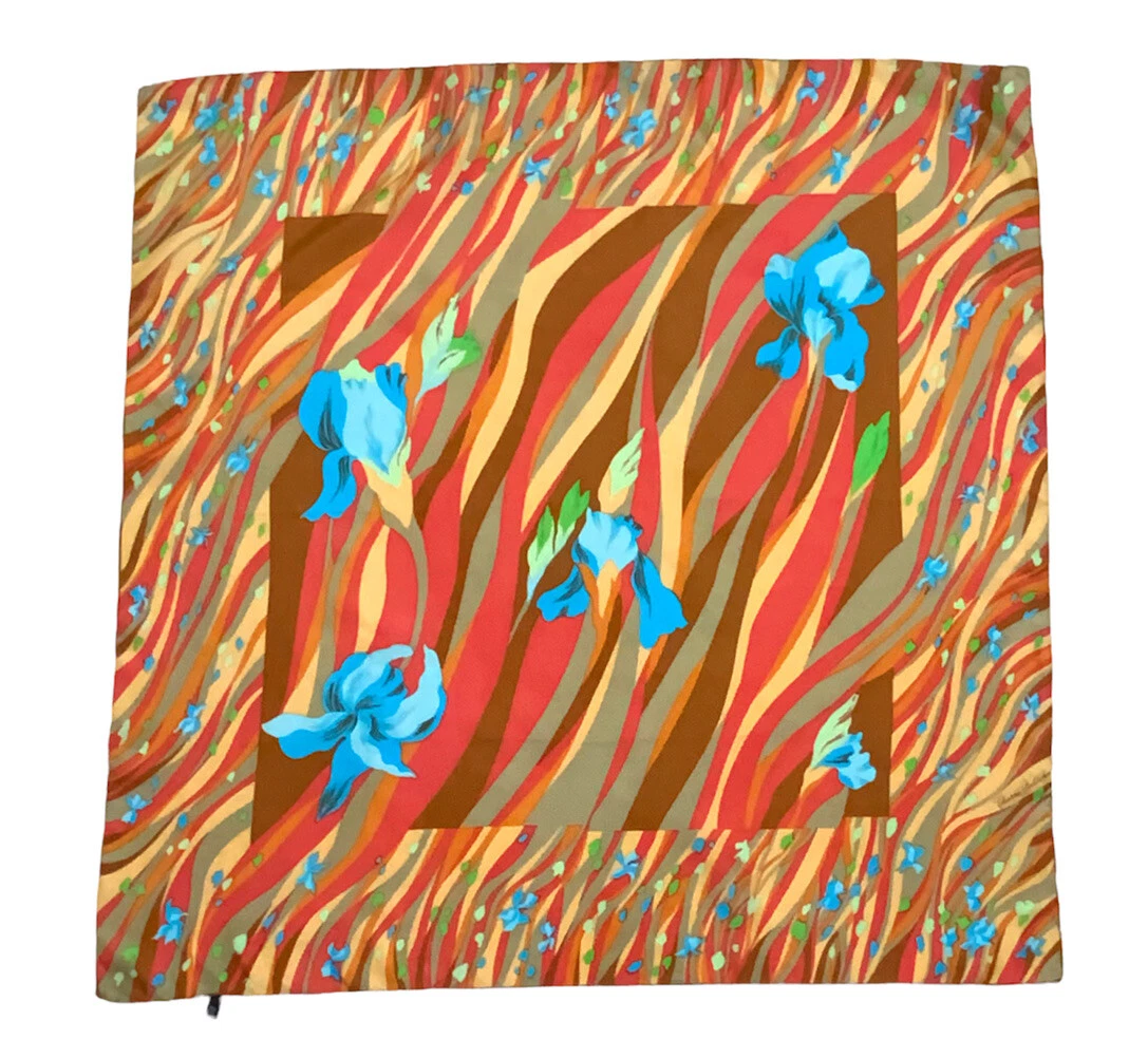 Écharpe en soie art floral orange CHRISTIAN FISHBACKER 34