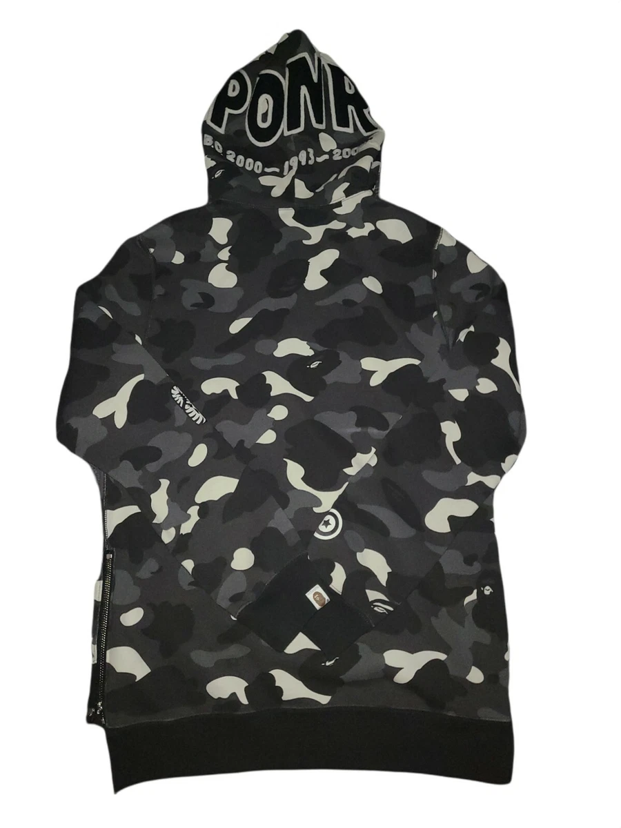 Bape PONR Camo Shark Full Zip-Up Hoodie XSMALL