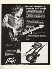 vtg 80s LEON MEDICA of LEROUX PEAVEY MAGAZINE PINUP PAGE T-40 Bass T-60 Guitar