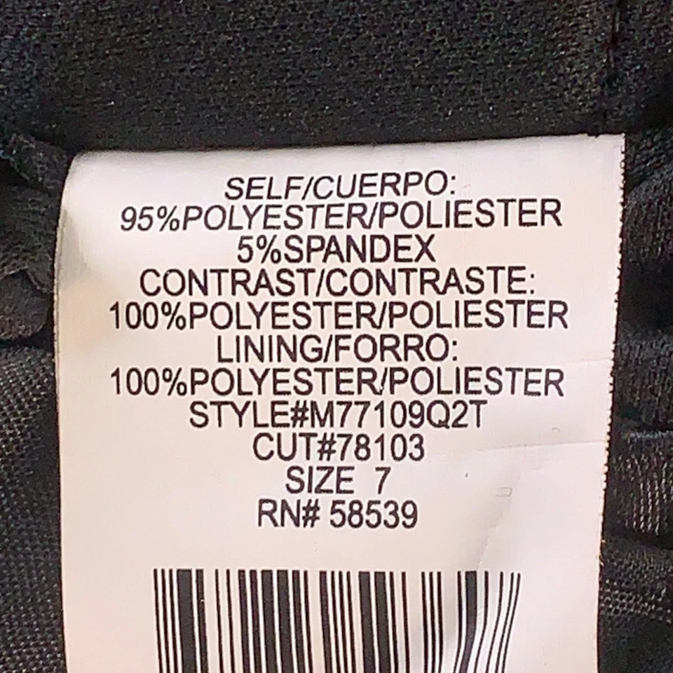 Vestido de fiesta Speechless Juniors talla 7 negro azul floral satinado sin mangas línea A Foto 4 de 4