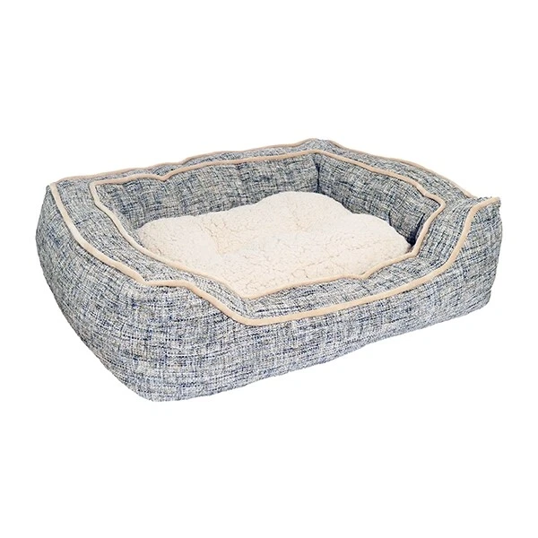 40 Winks Slate and Oatmeal Square Luxury Pet Dog Cat Bed NQP