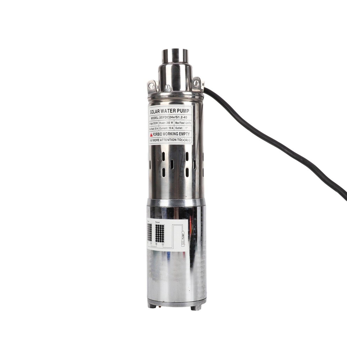 Solar Submersible Water Pump 370W Solar Deep Well Pump DC 24V - 213ft ...
