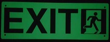 Exit Sign Glow inThe Dark Sign-Photoluminescent,High Intensity,-REF24-1027