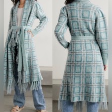 Loveshackfancy Avie Duster In Blue Green Nwt Xs/s