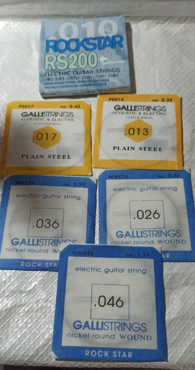 Set corde per chitarra elettrica Galli RS200 Rock Star 013-046 NUOVE MADE ITALY