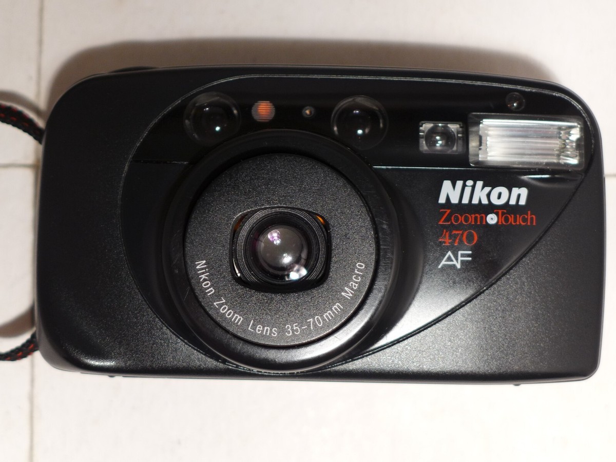 Nikon Zoom Touch 470 AF 35mm Point & Shoot Film Camera, strap