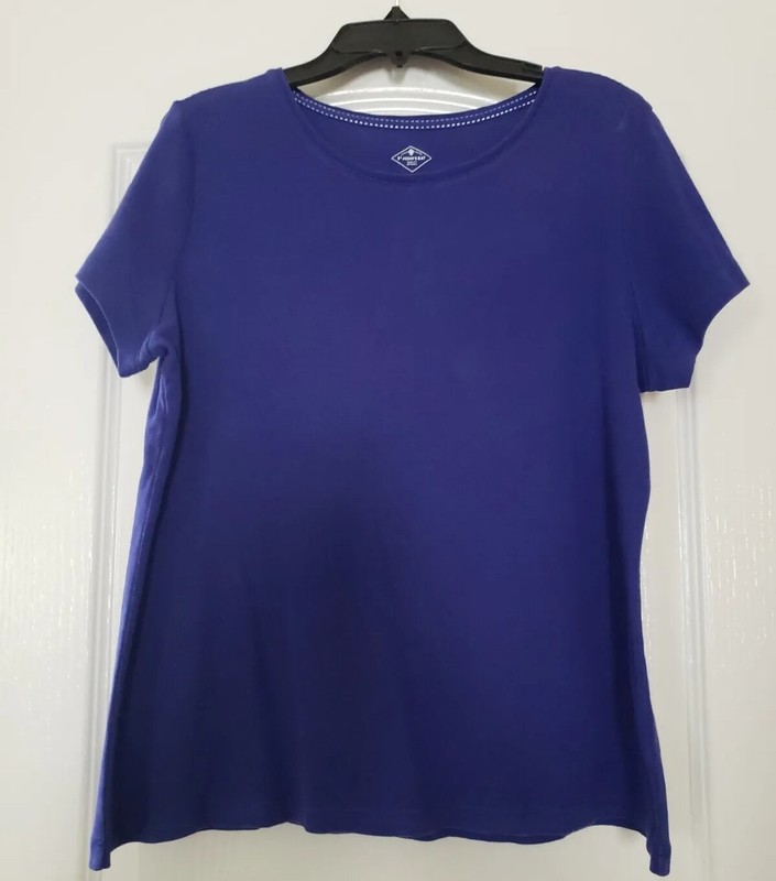 St. John's Bay Blue Knit Top Size Petite M