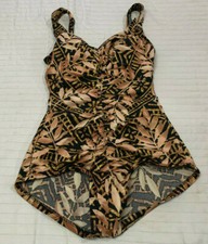 MAXINE OF HOLLYWOOD WOMENS WIRE FREE SWIMSUIT ONE PIECE SIZE 10