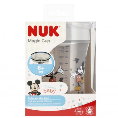 4008600405429 NUK Kubek 230 ml 8m   Magic Cup Miki popielaty 10255623 NUK