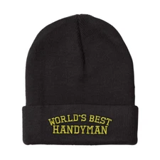 Beanies for Men Worlds Best Handyman Embroidery Winter Hats Women Skull Cap