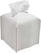 Tissue Box Cover, Square Decorative PU Leather Tissue Box Holder Modern