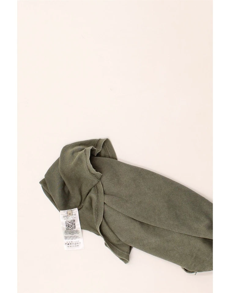 GUESS Womens Graphic Vest Top UK 18 XL Green Pinstripe Cotton AY02 - Image 4 of 4