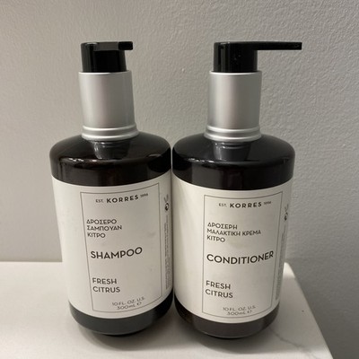 Korres Fresh Citrus SHAMPOO & CONDITIONER Set 10oz ea