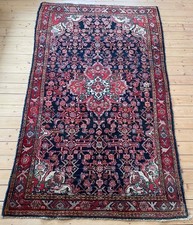 Vintage Wool Rug - 88" x 55" -  Traditional - Reds - Multi