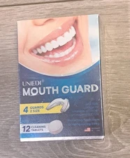 Uniedi Mouth Guard for Teeth Grinding, Clenching, 12 Cleaning Tablets
