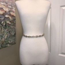 David s Bridal Scalloped Rhinestone and Pearl Bridal Sash Bridesmaids Belt