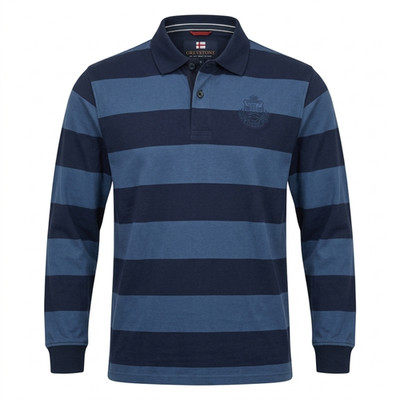 Greystone Sweatshirt 4XL 5xl blau Übergröße gestr. Shirt Knopfleiste