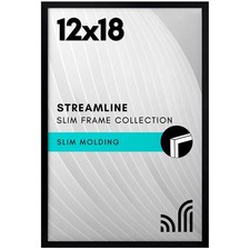 Americanflat 12x18 Poster Frame, Black with Polished Plexiglass, Streamline