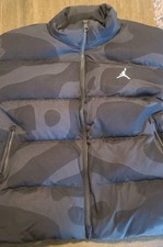 Nike Jordan Men  s Flight Heritage Down Jacket Black/Gray FB6988-045 Size XXL