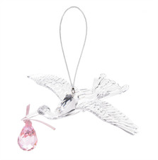 Crystal Expressions Ganz Pink Stork Ornament Ornament , ACRY-1168