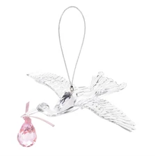 Crystal Expressions Ganz Pink Stork Ornament Ornament , ACRY-1168