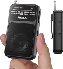 PRUNUS J-555 Pocket Radio AM FM USB-C Charging Battery Operated, Back Clip Ex