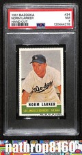 1961 Topps Bazooka Hand Cut #34 Norm Larker Los Angeles Dodgers PSA 7 NM 13411
