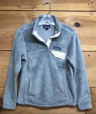 Patagonia Re-Tool Fuzzy Fleece Snap-T Pullover Womens Size Small Gray
