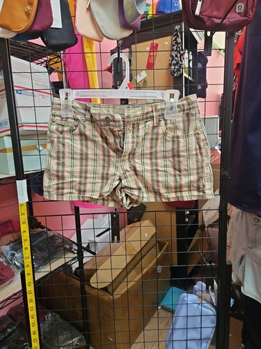 Y2K Plaid Micro Mini Shorts Low Rise Booty Shorts Womens Size 3