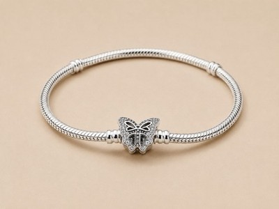 Sterling Silver Butterfly Bracelet | S925 Snake Chain | 7.1 Inch
